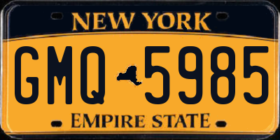 NY license plate GMQ5985