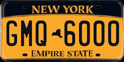 NY license plate GMQ6000