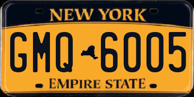 NY license plate GMQ6005