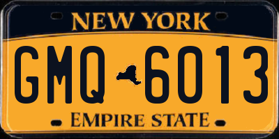 NY license plate GMQ6013