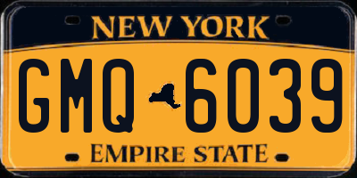 NY license plate GMQ6039