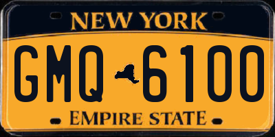 NY license plate GMQ6100