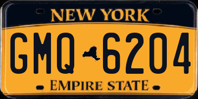 NY license plate GMQ6204