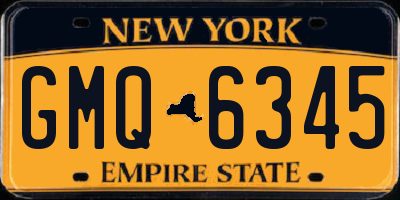 NY license plate GMQ6345