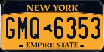 NY license plate GMQ6353