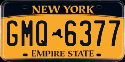 NY license plate GMQ6377