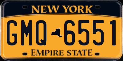 NY license plate GMQ6551