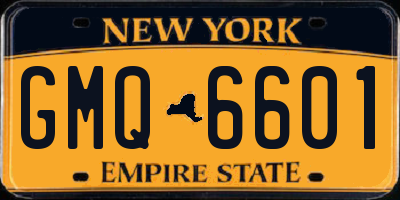 NY license plate GMQ6601