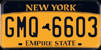 NY license plate GMQ6603