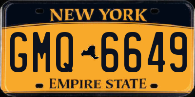 NY license plate GMQ6649