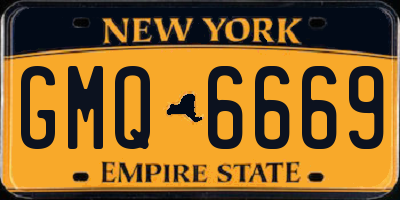 NY license plate GMQ6669