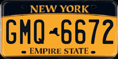 NY license plate GMQ6672