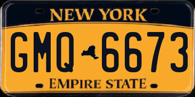 NY license plate GMQ6673