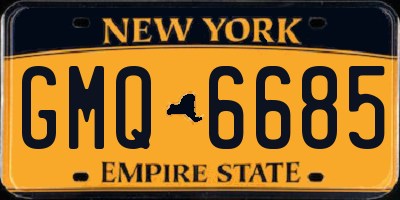NY license plate GMQ6685