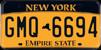 NY license plate GMQ6694