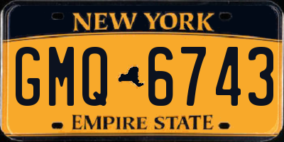 NY license plate GMQ6743