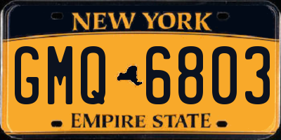 NY license plate GMQ6803