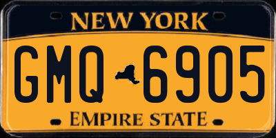 NY license plate GMQ6905