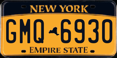 NY license plate GMQ6930