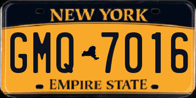 NY license plate GMQ7016