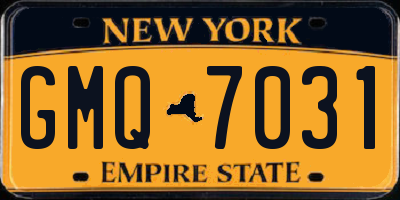 NY license plate GMQ7031