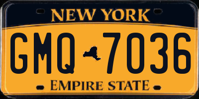 NY license plate GMQ7036
