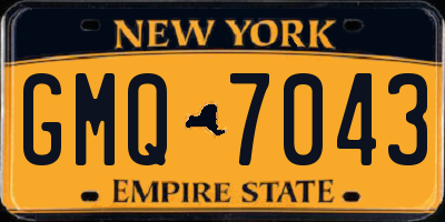NY license plate GMQ7043