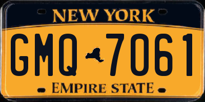 NY license plate GMQ7061