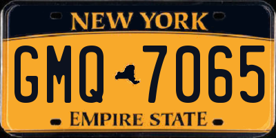 NY license plate GMQ7065