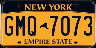NY license plate GMQ7073