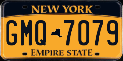 NY license plate GMQ7079