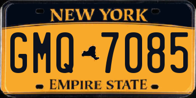 NY license plate GMQ7085