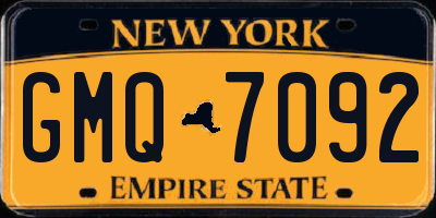 NY license plate GMQ7092