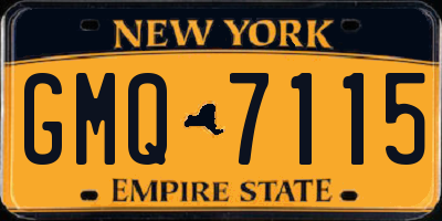 NY license plate GMQ7115