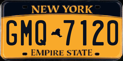 NY license plate GMQ7120