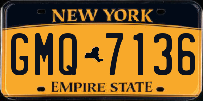 NY license plate GMQ7136