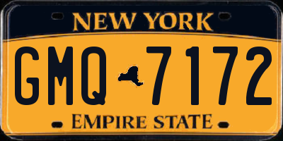 NY license plate GMQ7172