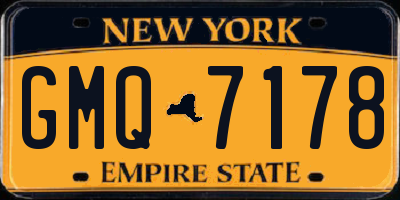 NY license plate GMQ7178