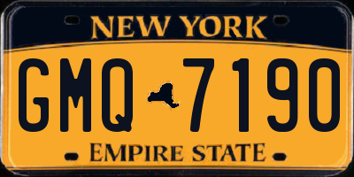 NY license plate GMQ7190