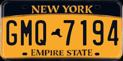 NY license plate GMQ7194