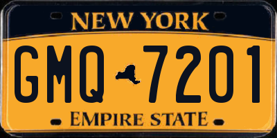NY license plate GMQ7201