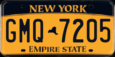NY license plate GMQ7205