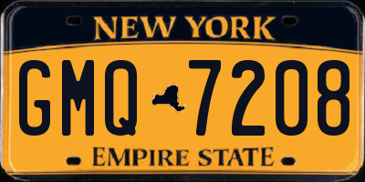 NY license plate GMQ7208