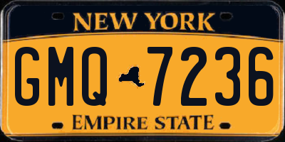 NY license plate GMQ7236