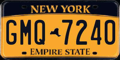 NY license plate GMQ7240