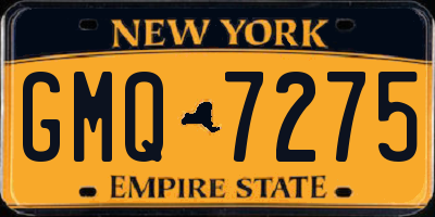 NY license plate GMQ7275
