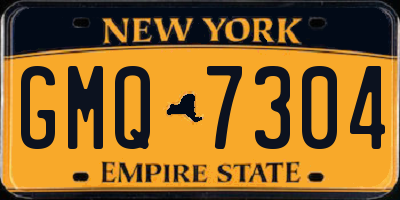 NY license plate GMQ7304