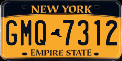 NY license plate GMQ7312