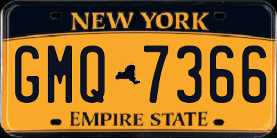 NY license plate GMQ7366
