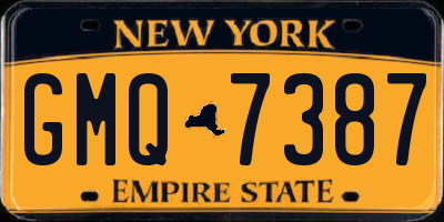 NY license plate GMQ7387